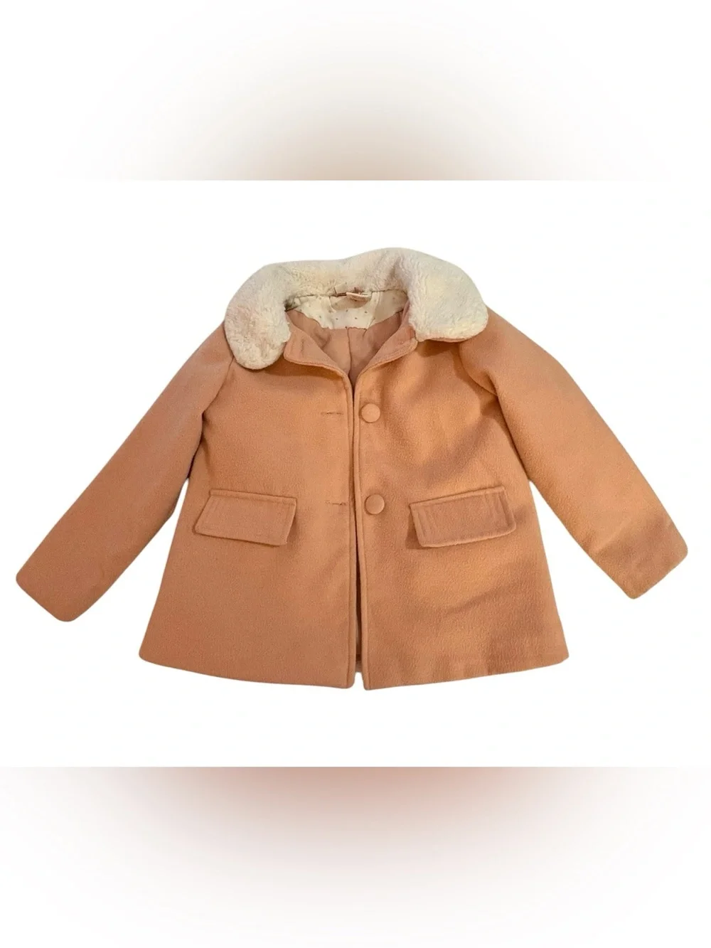 Joie Girls' Pea Coat with Faux-Fur Collar